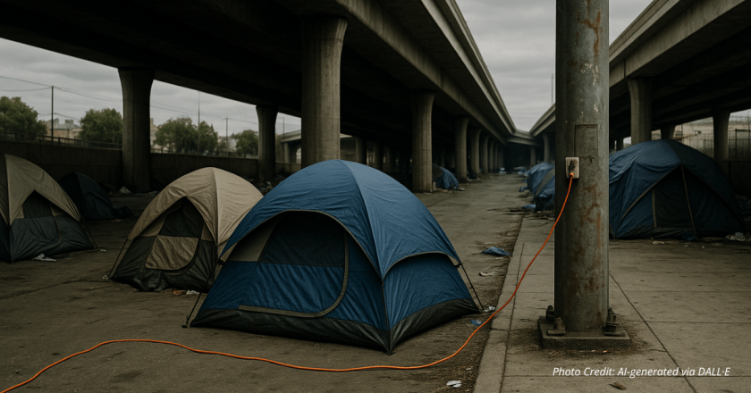 Homeless camp tapping I-25 power cleared by Colorado Springs deputies—site continues to reappear